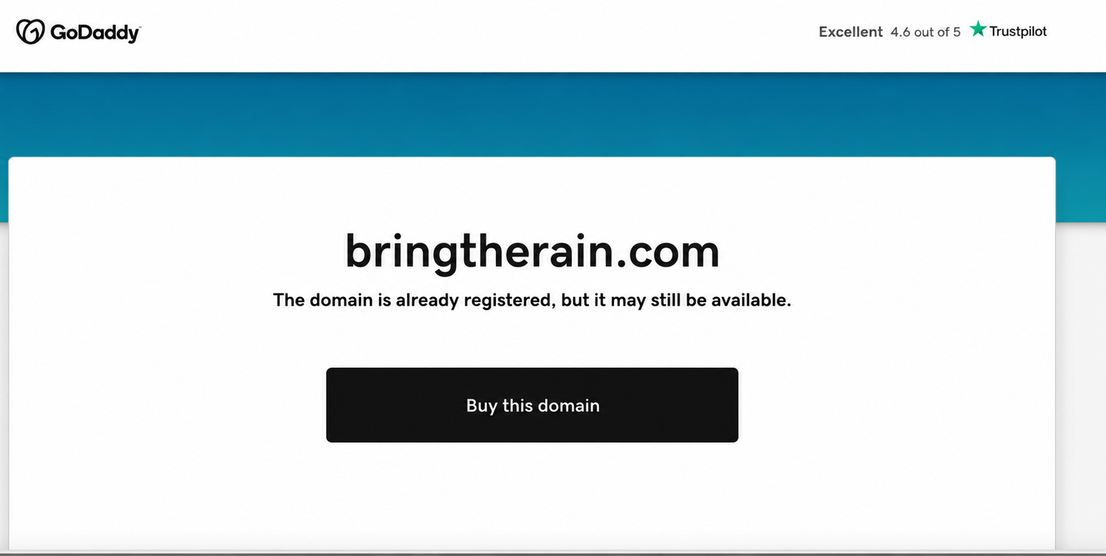 Bring The Rain — original website