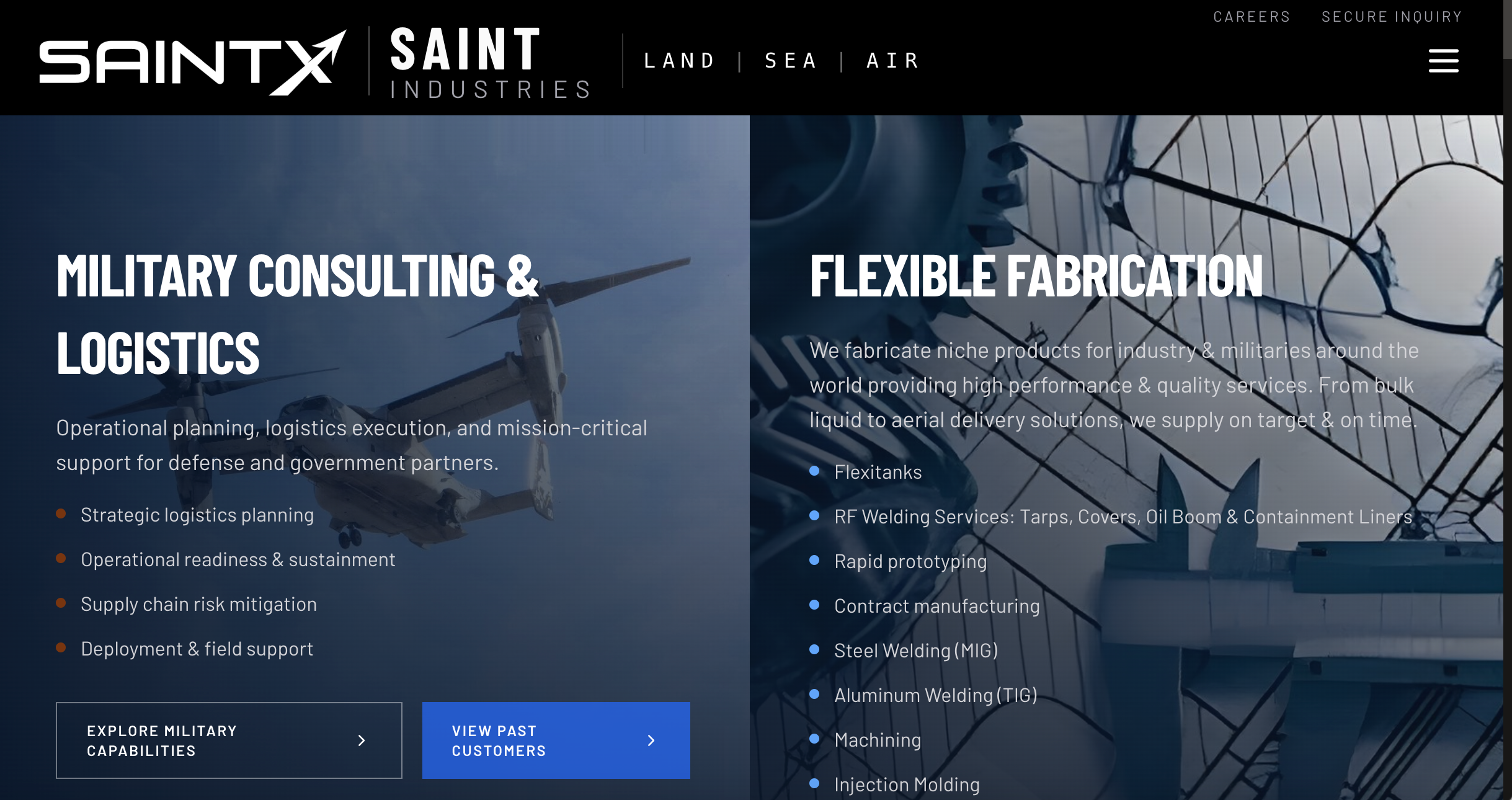Saint Industries — redesigned website, view 1 of 7